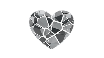 Broken Heart Illustration on White Background