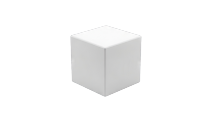 White Cube Isolated on White Background