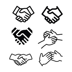 Fototapeta premium Handshake and Agreement Icons Collection