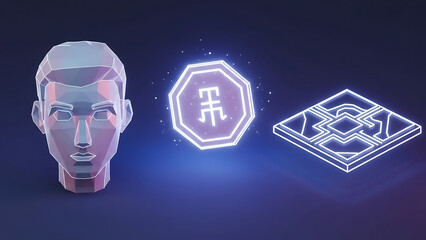 Glossy 3D Style Vector Icon Series of Metaverse Identity, NFTs, and Digital Assets