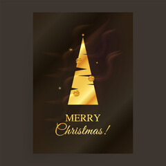 Christmas  Golden Vector Tree New Year Template