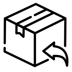 vector illustration of a icon of a package return