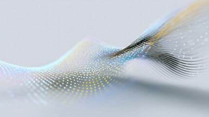 Abstract Wave of Digital Particles: An artistic representation of a wave form created with countless digital particles, evoking a sense of data flow and technological innovation. 