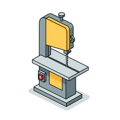 isometric vector illustration of a professional wood cutting table saw machine for carpentry and furniture workshop