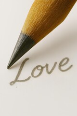pencil on the word - writing by pencil