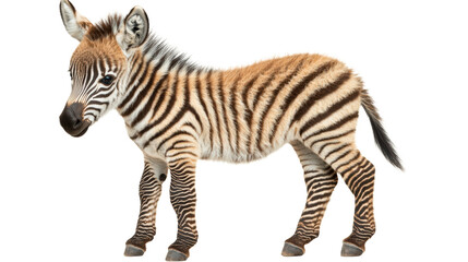 Fototapeta premium Young zebra foal walking calmly to side 