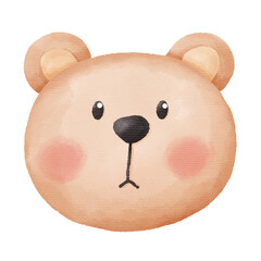 Illustration Of watercolor Bear face