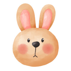Illustration Of watercolor bunny face