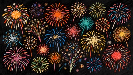 Colorful fireworks display