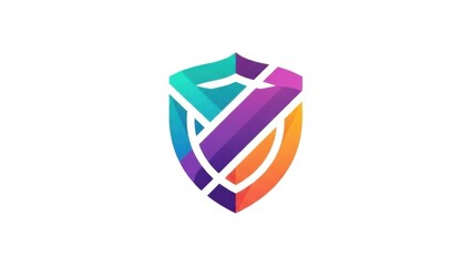 Vibrant abstract shield logo design symbolizing digital protection and modern security solutions