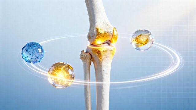 Anatomical illustration of a knee joint