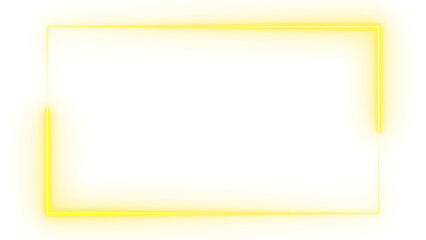 Neon Yellow Soft Curved Rectangle Glow Frame Loop Overlay Animation