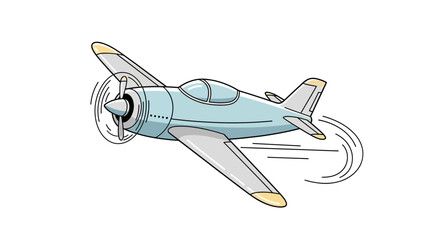 Simple Cartoon Airplane in Flight. © Arafa
