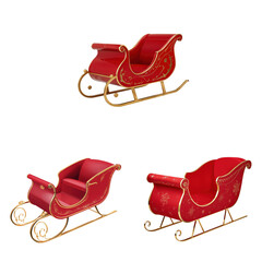 Christmas set sleigh decoration festive holiday scene indoor environment vibrant visuals joyful concept