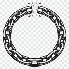 Broken Chain Circle Symbol of Freedom and Release