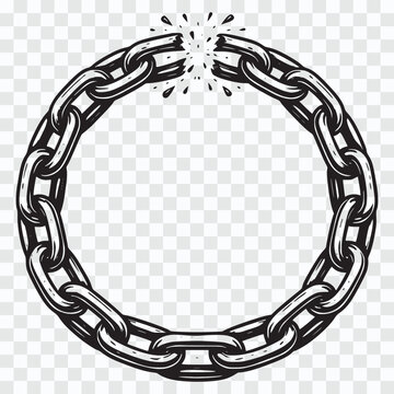 Broken Chain Circle Symbol of Freedom and Release