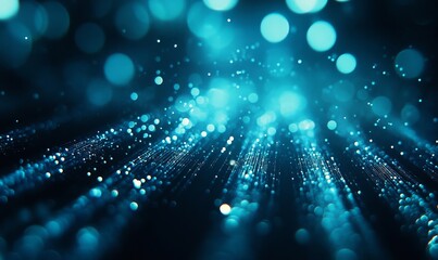 Close-up of abstract lines and bokeh, symbolizing networking, big data, and cybersecurity. A digital design focusing on cyber security, communication, and web 3.0 digital transformation, Generative AI