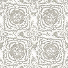 Black and white maze pattern design.