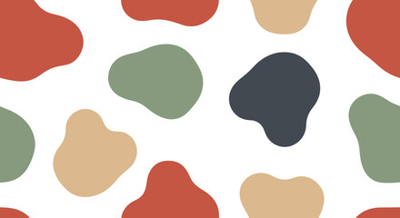 Colorful abstract shapes on white.