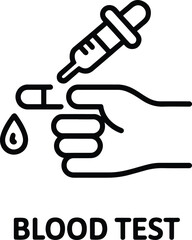 Obraz premium Blood test icon with dropper and hand