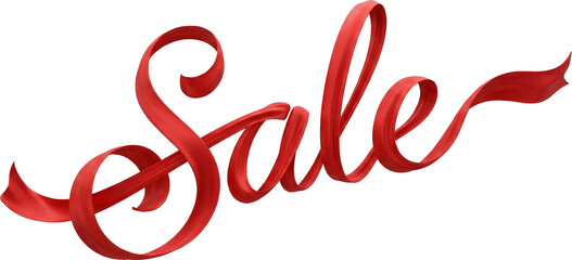 Fototapeta premium 3D Rendered Red Sale and Discount Promotion Elements Isolated