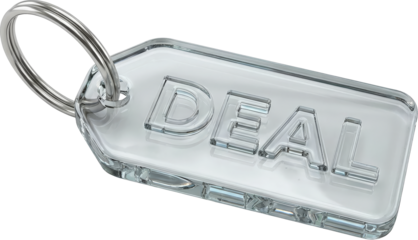 Transparent Glass and Holographic 3D Text Plates Isolated