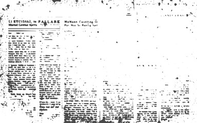 Retro grunge newspaper texture with faded print and dust particles.Old grunge texture with newspaper style and dusty screen overlay.
