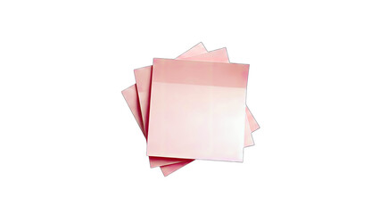 Pink Sticky Notes Stacked on White Background