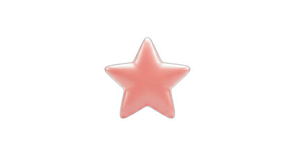Obraz premium Pink Star Isolated on White Background