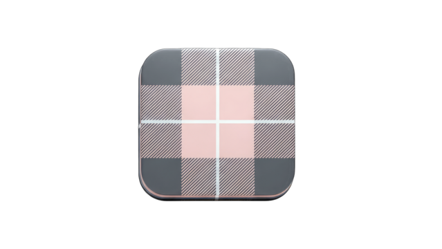 Plaid Pattern Square Object Isolated on White Background - Powered by Adobe
