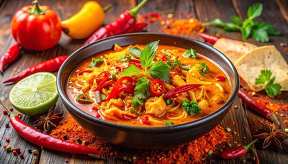 Vector chili peppers that are hot until the fire burns. Spicy Mexican style food. isolate on white background.