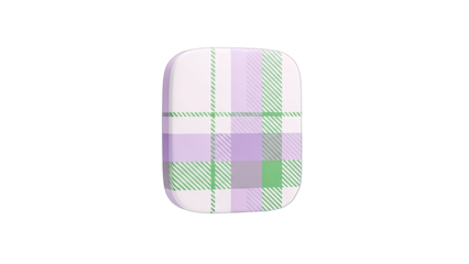 Plaid Patterned Object Isolated on White Background