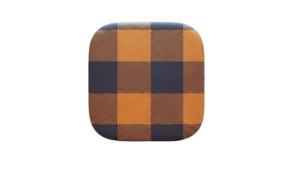 Plaid Patterned Object Isolated on White Background