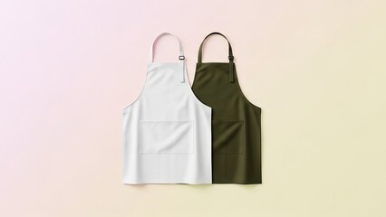 Two aprons displayed side by side