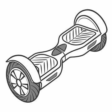 Hoverboard with rubber tires and footpads transportation