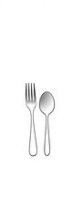 Simple minimalist fork and spoon icon on white background,  vector,  kitchen