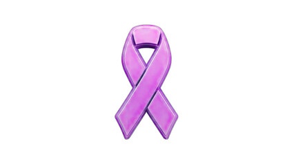 Purple Awareness Ribbon Isolated on White Background