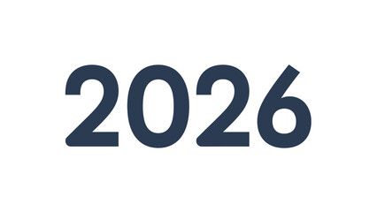 Bold Dark Navy 2026 New Year 3D Text - Strong Business Typography