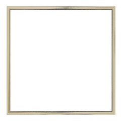 minimalist golden square frame isolated as design element. modern shiny gold border 3d render. simple metallic geometric shape perfect for branding logo or text box layout.
