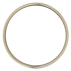 realistic 3d render of a simple golden circle frame. shiny metallic round border isolated for luxury wedding invitations, photo mirrors or cosmetics branding. elegant gold ring hoop.