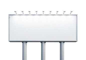 Obraz premium Blank white outdoor billboard with spotlights and copy space