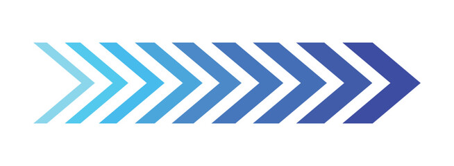 Road lines arrow.  Blue chevron speeds flat style. Gradient speed arrows.