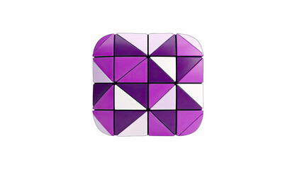 Purple Snake Cube Puzzle Isolated on White Background