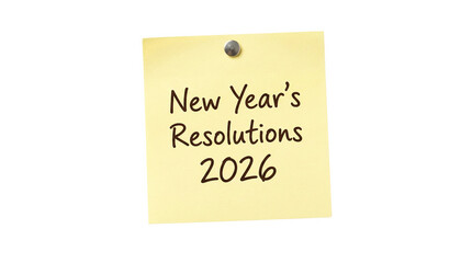 Sticky note shows New Year resolutions for 2026, AI, PNG