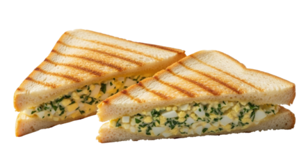 Grilled egg salad sandwich transparent background cutout png