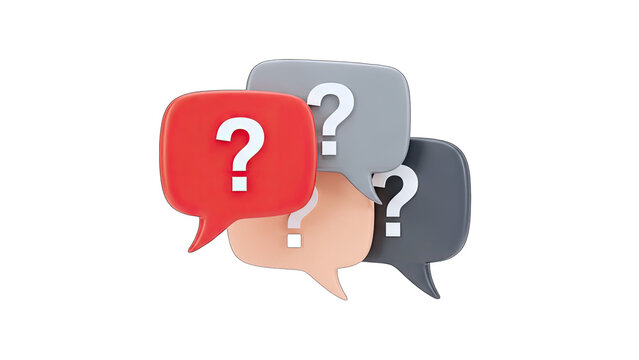 Question Mark Speech Bubbles: Asking Questions Concept