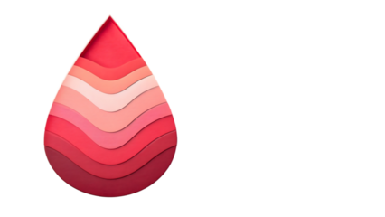 Stylized Paper Art Blood Drop Intricate Layered Design Vibrant Red And Pink Shades