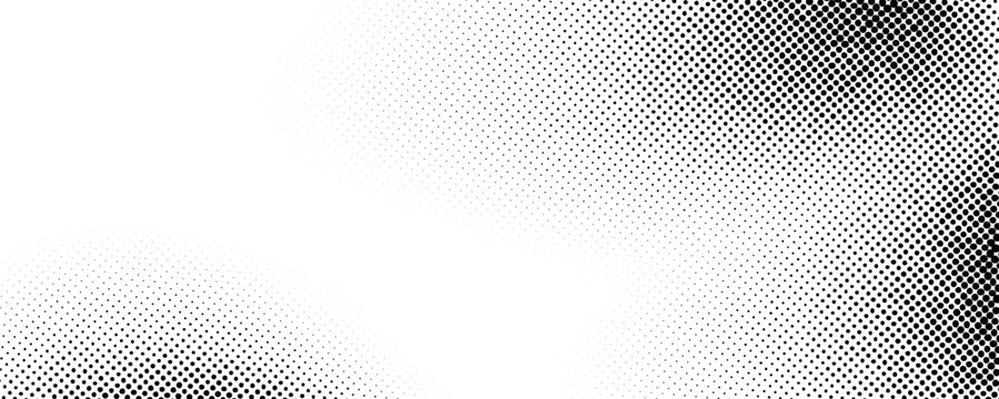 Black and white fading sand grit wallpaper. Halftone grain noise gradient texture. Aged grunge pixel backdrop. Vector rasterized dotted dirt background. Anime or manga style comic overlay cover