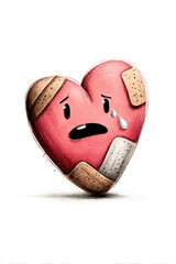 傷だらけで泣いているハート