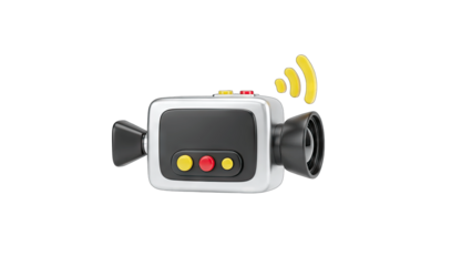 Cartoon Video Camera Transmitting Wireless Signal